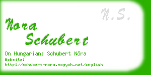 nora schubert business card